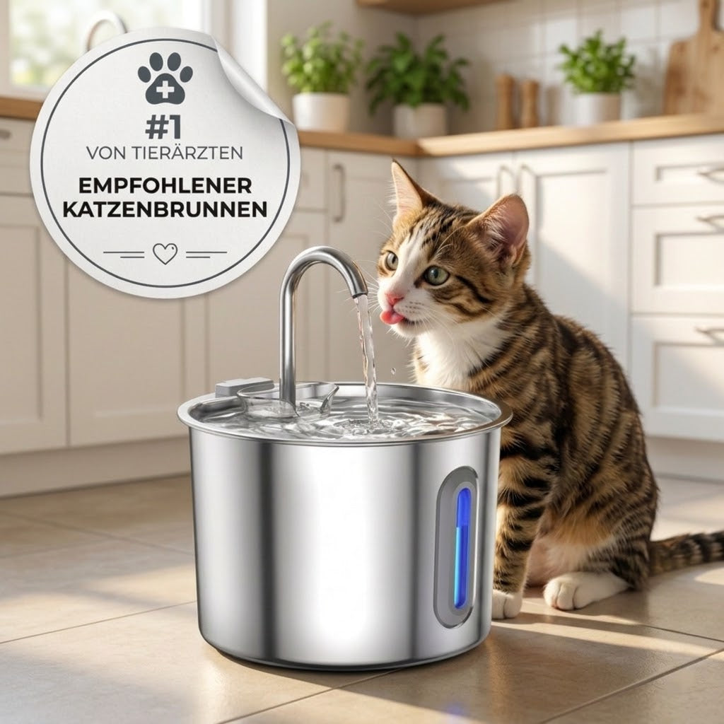 Fellzeit™ 2,2L Edelstahl-Trinkbrunnen